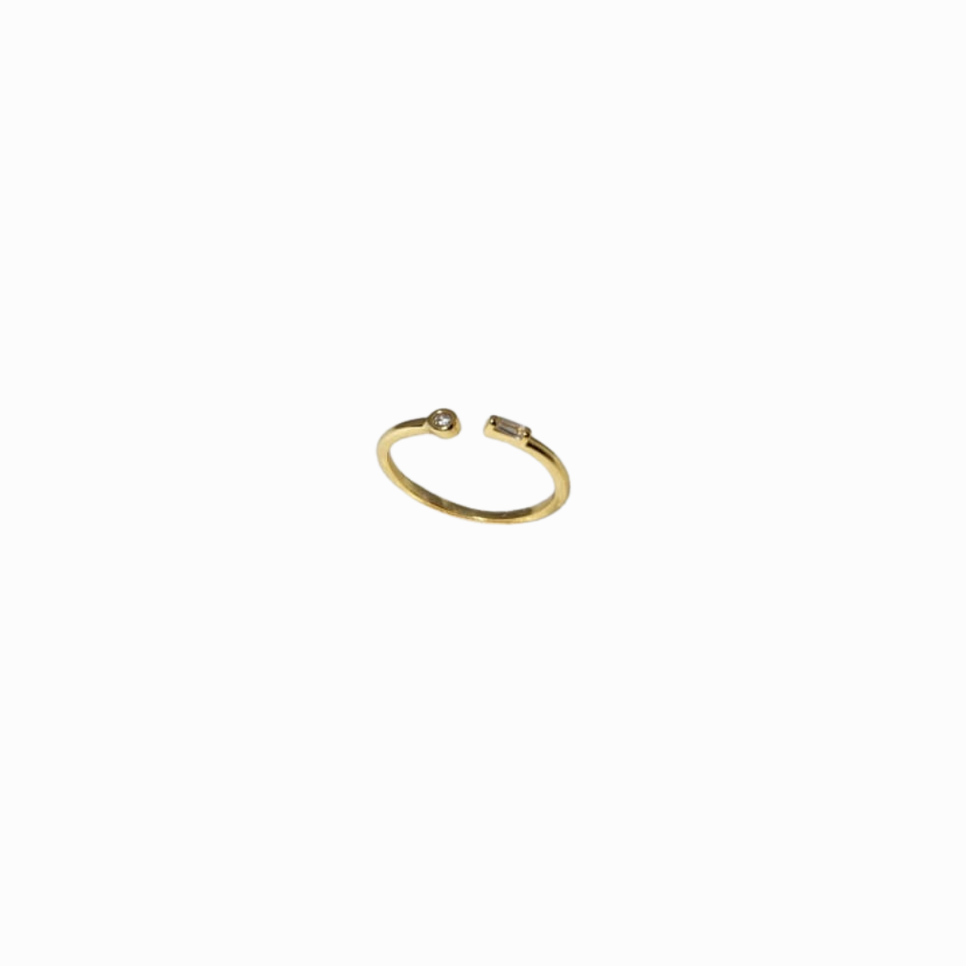 Gold ring on a white background