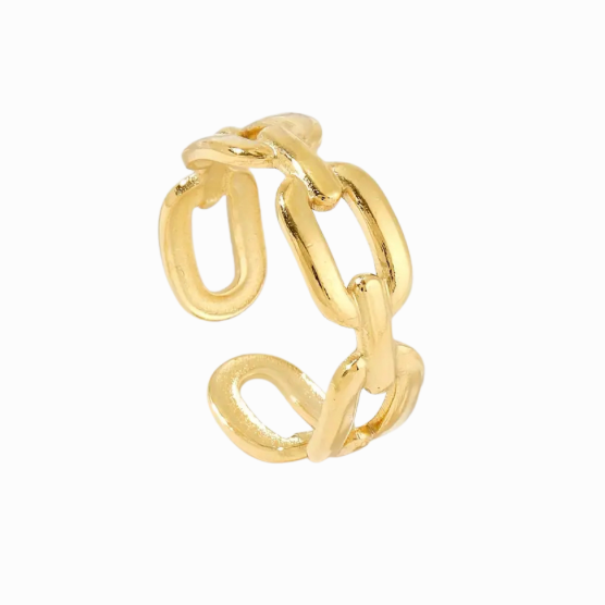 Gold ring on white background