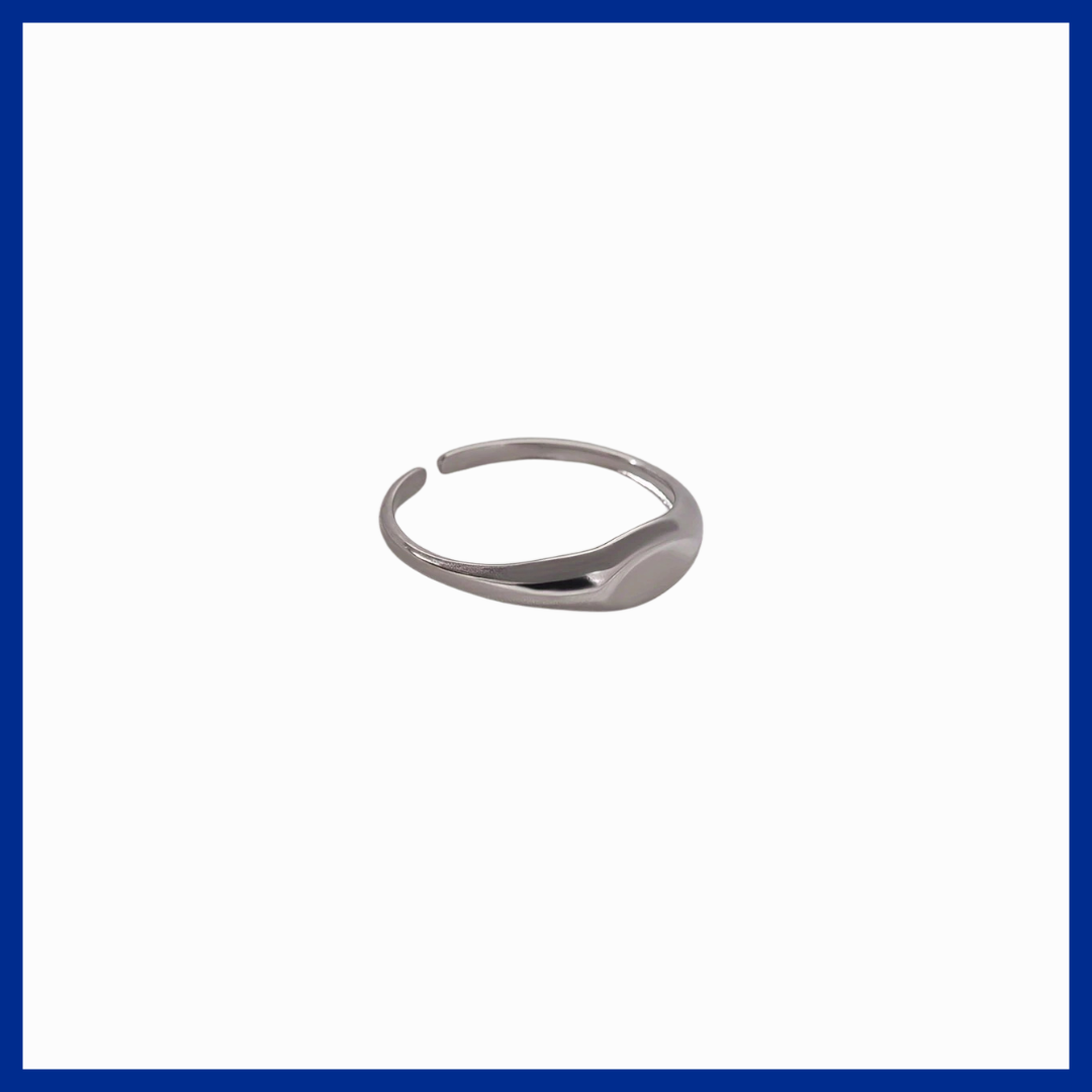 Silver ring on white background