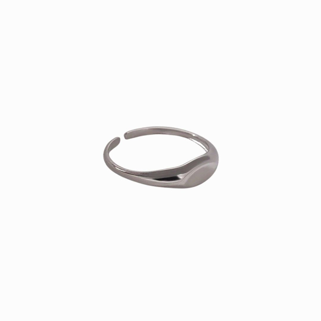 Silver ring on a white background