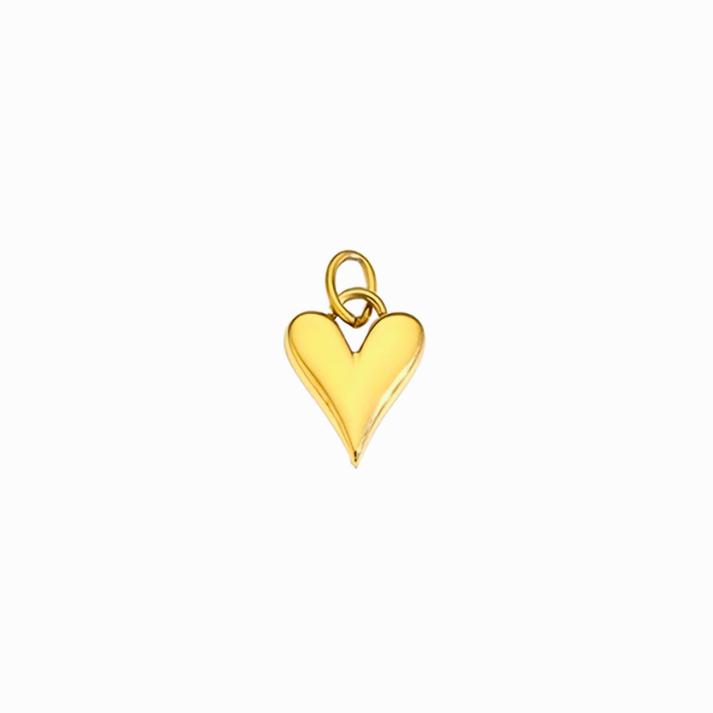 Gold heart-shaped pendant on a white background