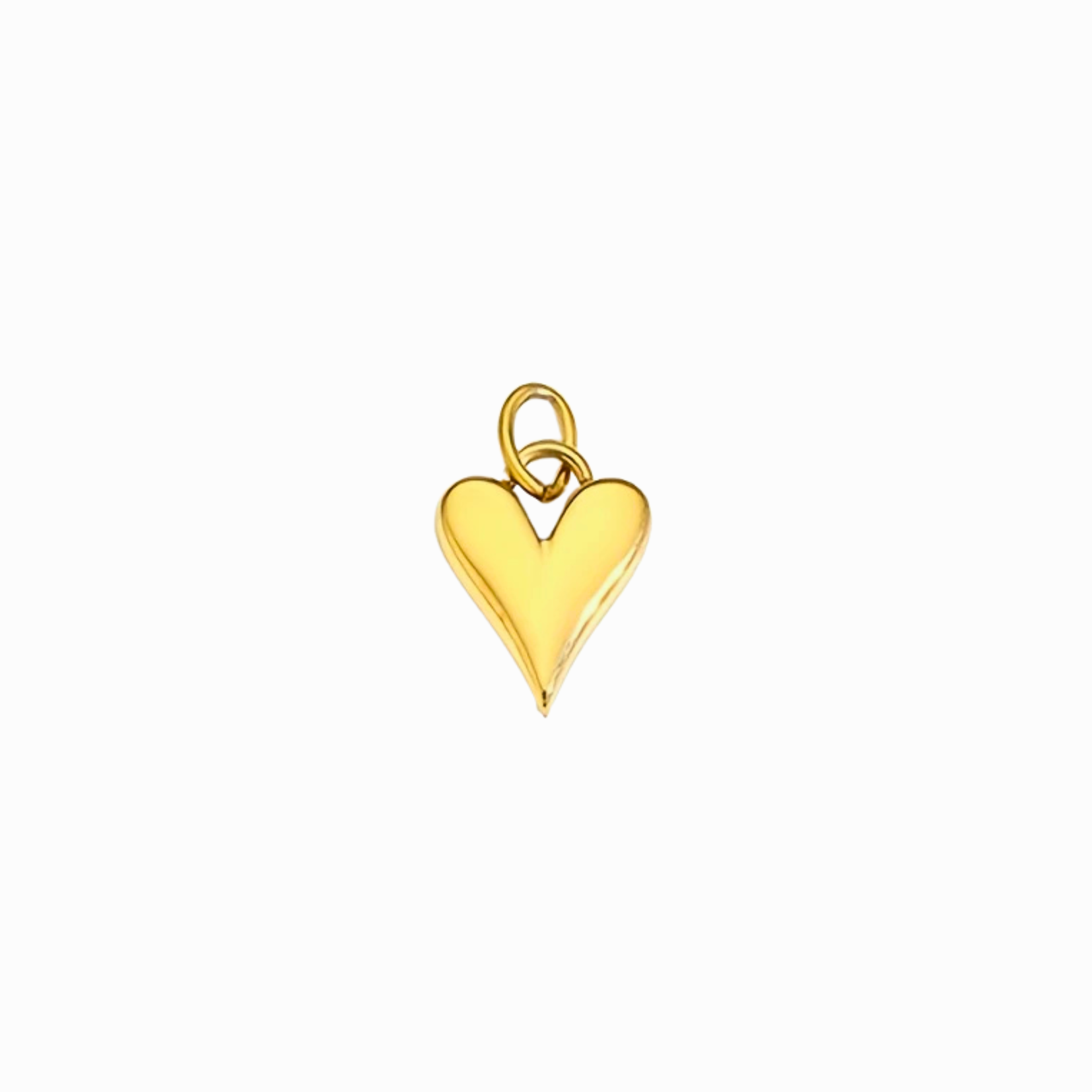 Gold heart-shaped pendant on a white background