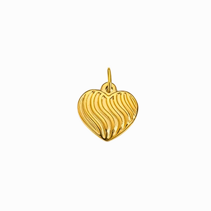 Gold heart-shaped pendant on a white background