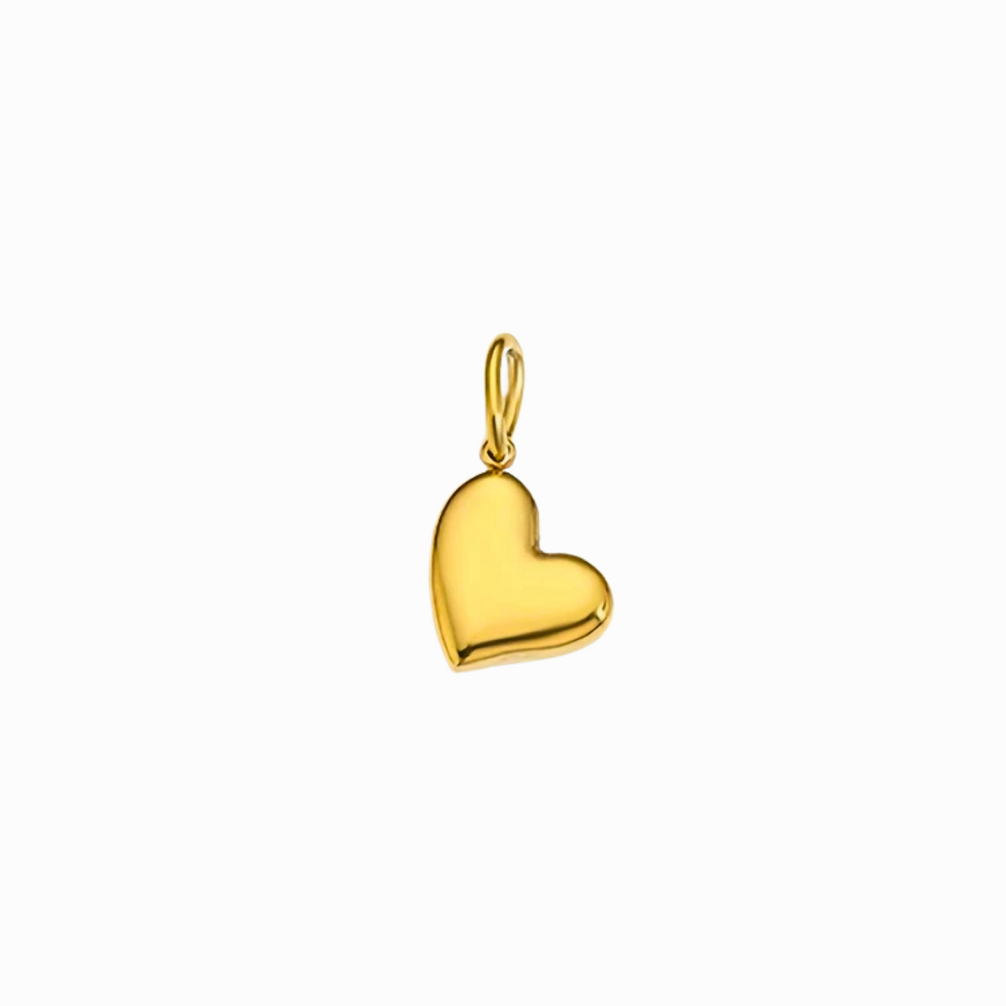 Gold heart-shaped pendant on a white background