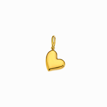 Gold heart-shaped pendant on a white background