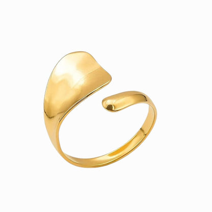 Gold ring on a white background