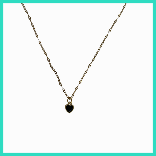 Necklace with a heart-shaped pendant on a white background