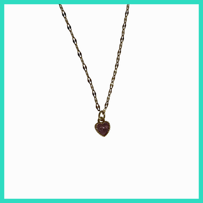Necklace with a heart-shaped pendant on a white background