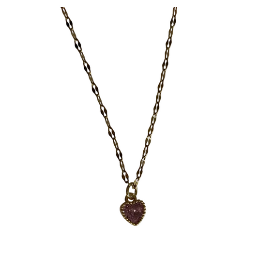 Necklace with a heart-shaped pendant on a white background