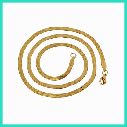 Gold chain with clasp on a white background