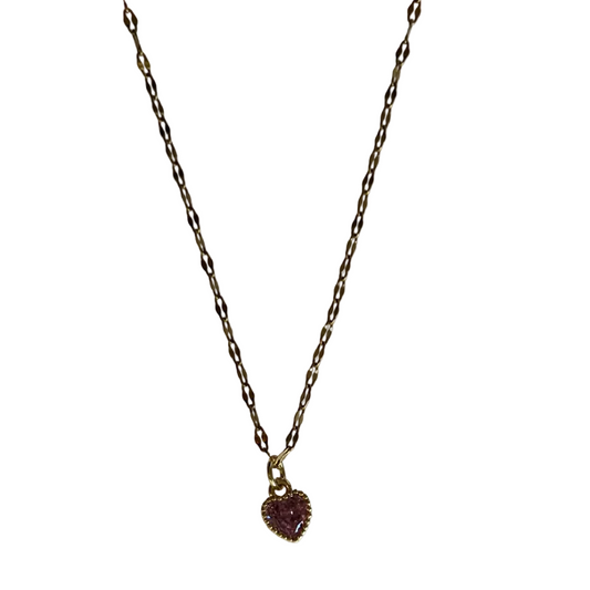 Necklace with a heart-shaped pendant on a white background