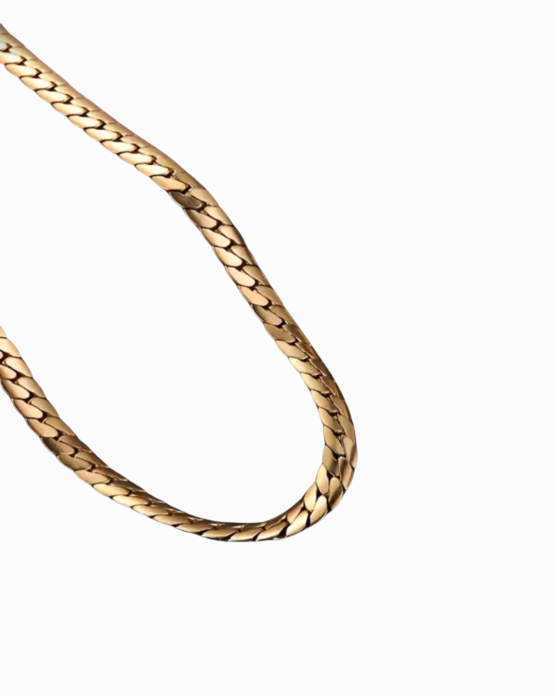 Gold chain on a white background