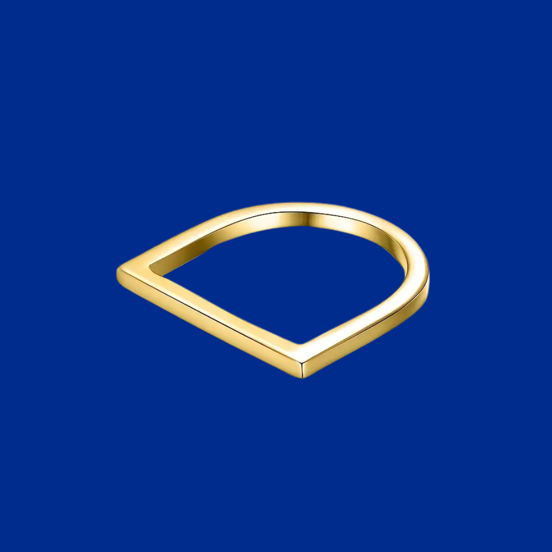 Gold ring on a blue background