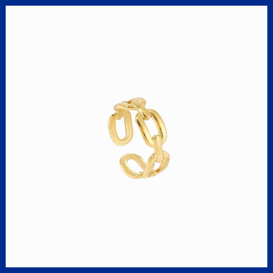 Gold ring on white background