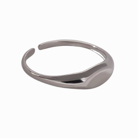 Silver ring on white background 