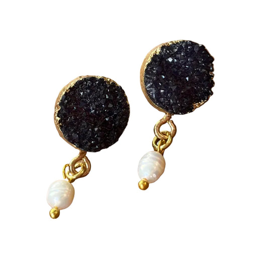 Onyx Crystalized Earrings